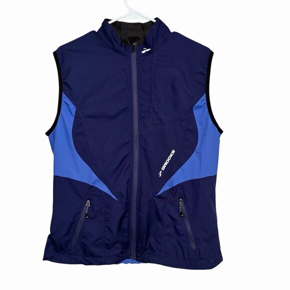Brooks Element Vest Athletic Running Shelter Technology Activewear Blue Women L - Picture 1 of 8